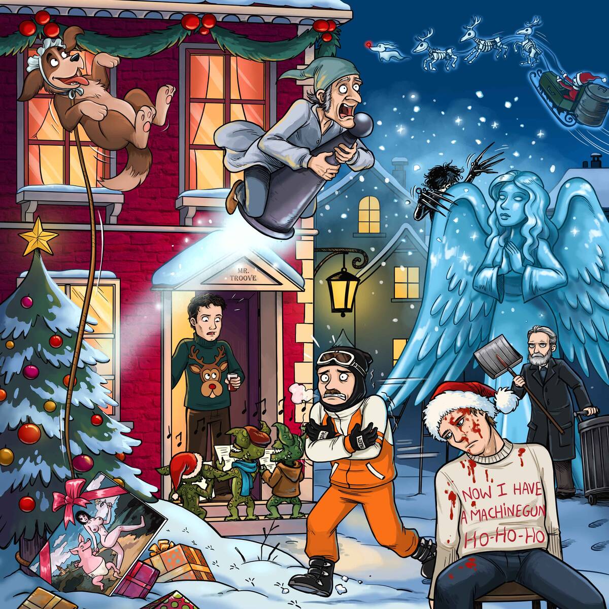 Quiz 10 films à trouver Noël , avec Le journal de Bridget Jones, Le père Noël est une ordure, Gremlins.