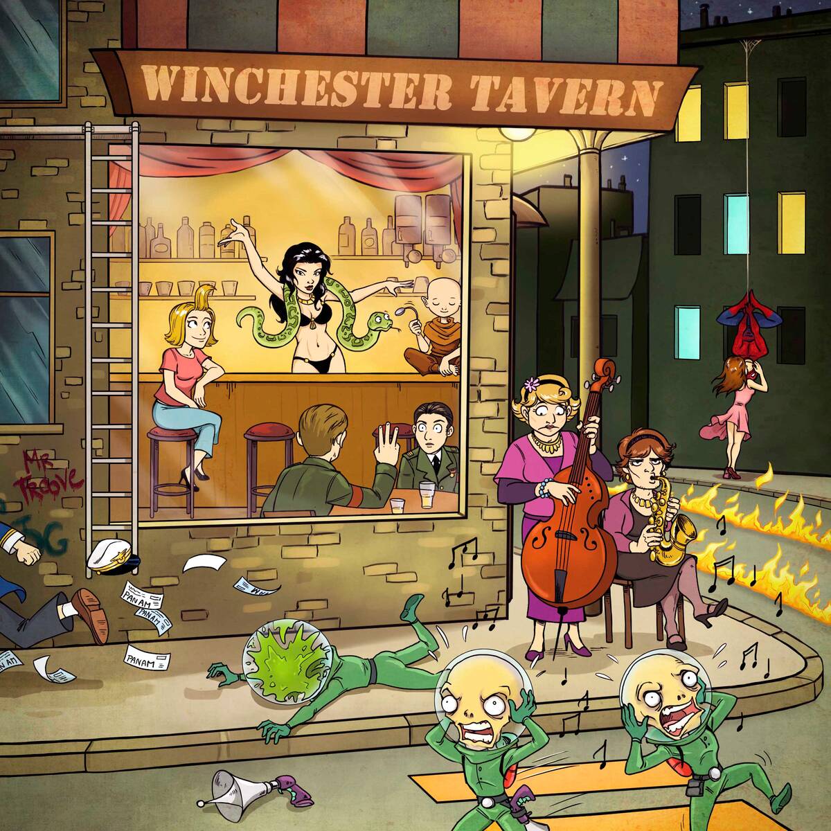 Quiz 10 films à trouver La rue du bar , avec Retour vers le futur, Inglourious Basterds, Mars Attacks!.