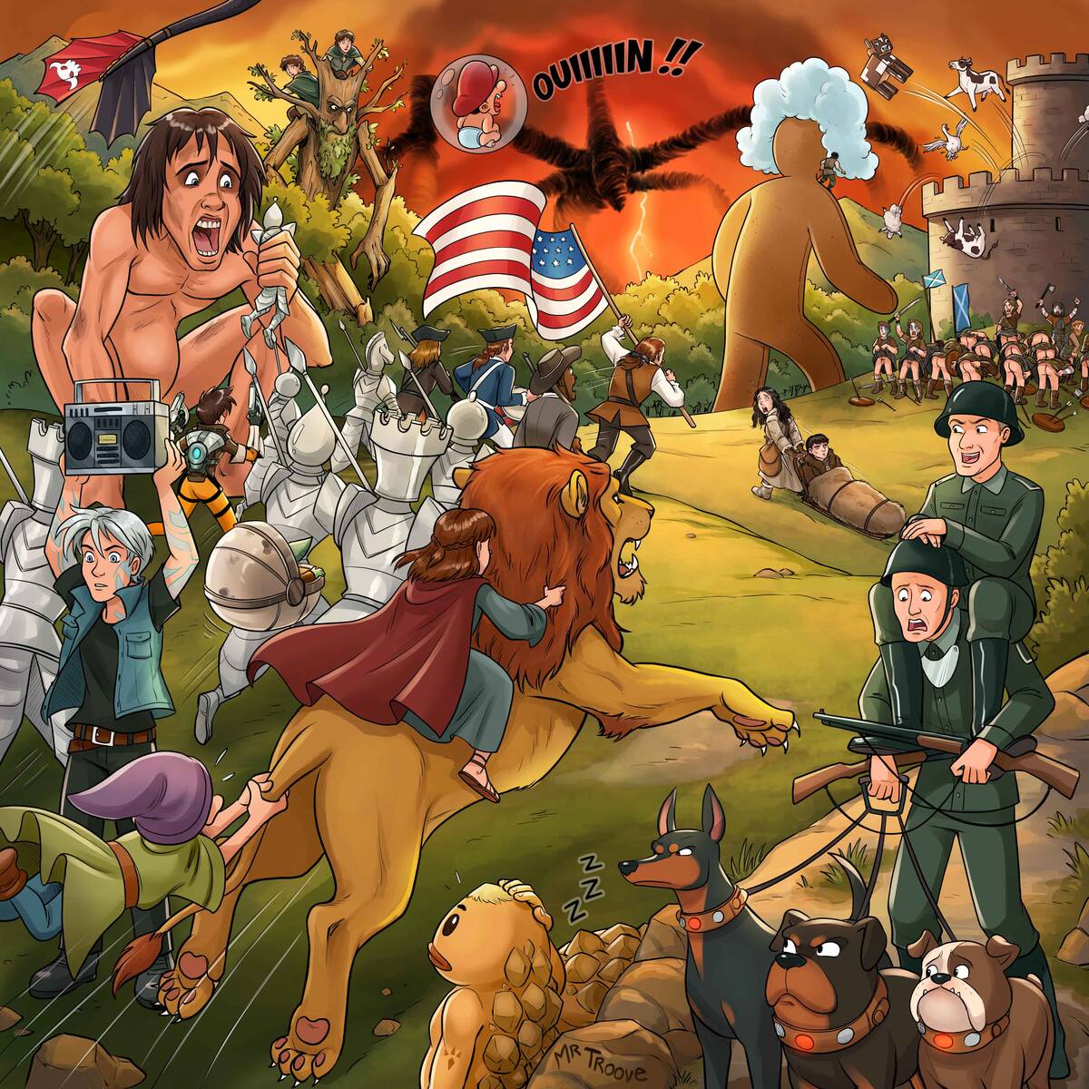 Quiz 20 références à trouver War , avec Le Seigneur des anneaux : Les Deux Tours, Shrek 2, Game of Thrones.