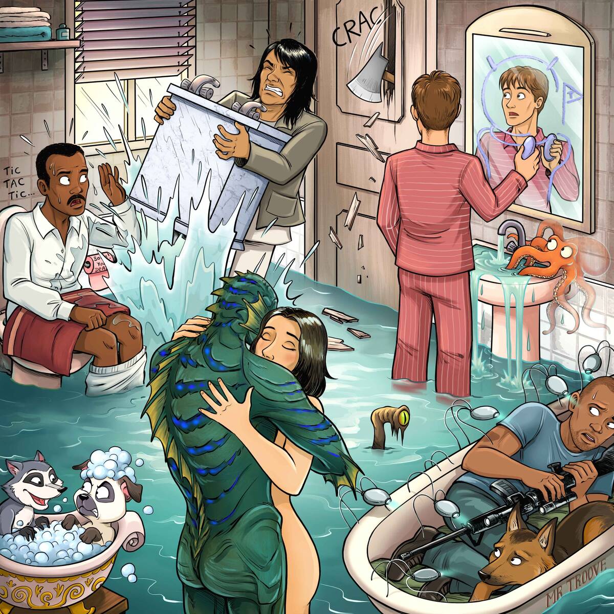 Quiz 10 films à trouver Salle de bain , avec Pocahontas, Je suis une légende, Vol au-dessus d'un nid de coucou.