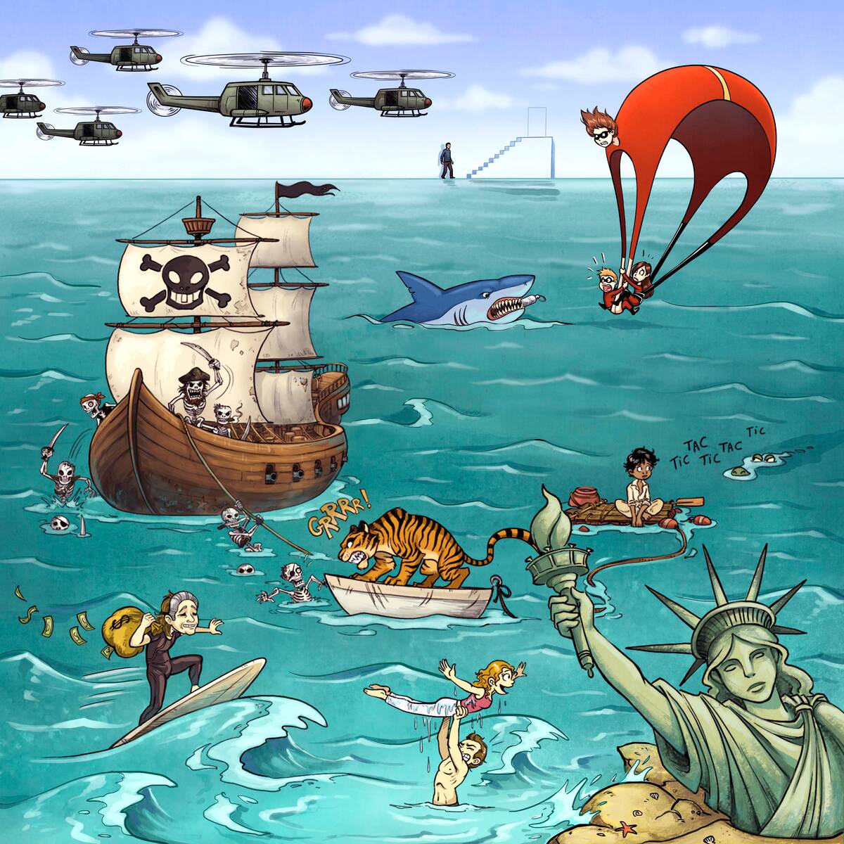 Quiz 10 films à trouver Au large des côtes , avec Pirates des Caraïbes : La Malédiction du Black Pearl, Dirty Dancing, Les Indestructibles.