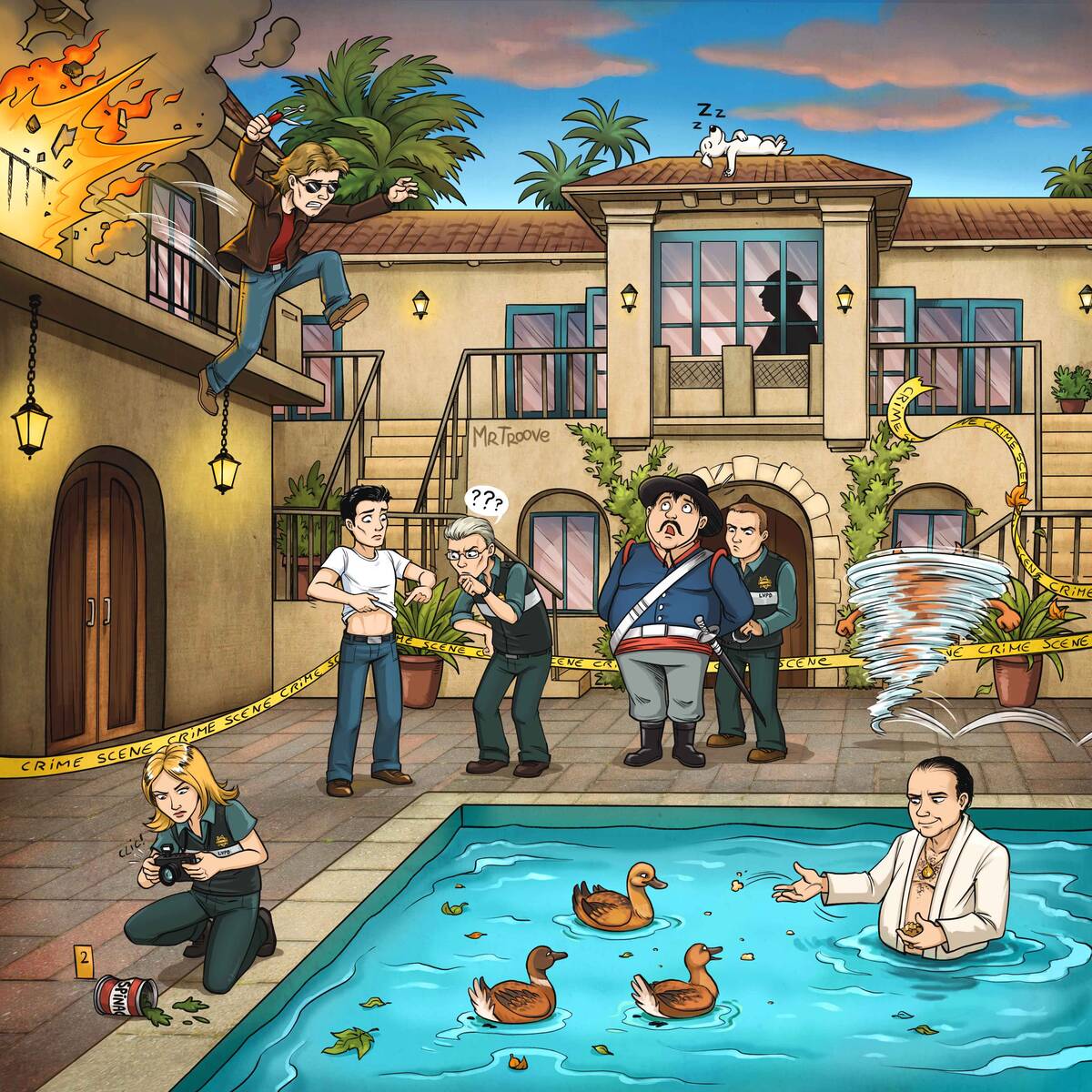 Quiz 10 séries TV à trouver Piscine , avec Zorro, Kyle XY, Alfred Hitchcock Présente.